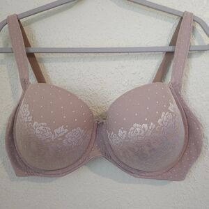 Soma Size 38DD Stunning Support Full Coverage Underwire Bra, Beige Floral Lace